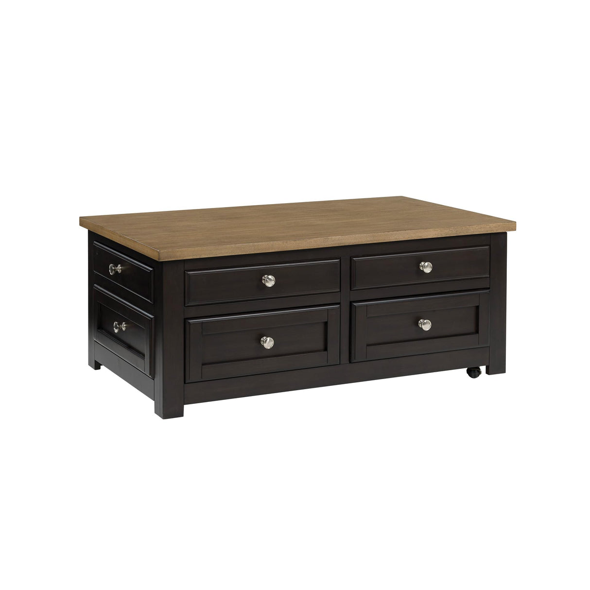 Signature Design by Ashley Drazmine Casual Lift-Top Coffee Table with 4 Drawers and Casters, Dark Brown & Light Brown Signature Design by Ashley