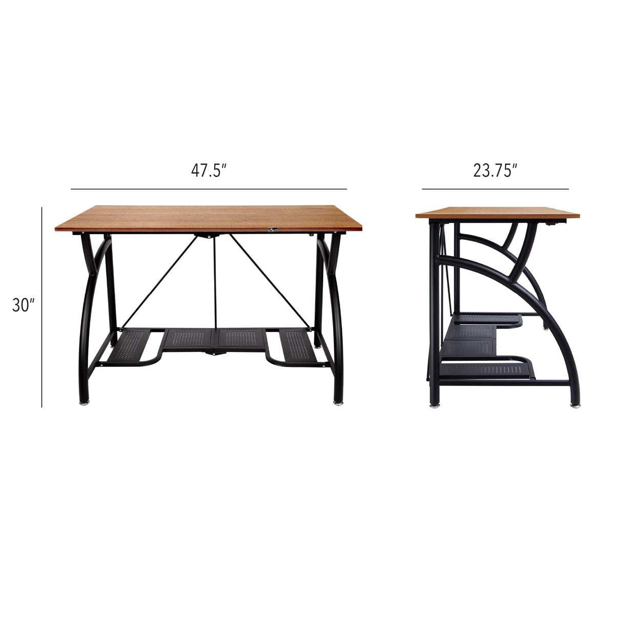 Origami Folding Computer Desk for Office Study Students Bedroom Home Gaming and Craft - Space Saving Foldable Desk Table, Fits Dual Monitors and Laptop, Collapsible, No Assembly Required (Wood, Large) Origami