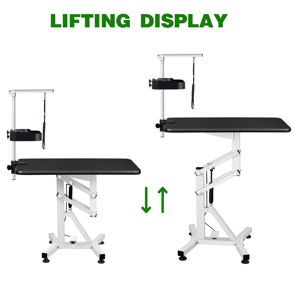 DiDiBirDi 31' Lift Dog Grooming Table, Rotating Desktop Grooming Table for Dogs,Pneumatic Lift Adjustable Small Pet Grooming Station, Anti-Skid Rubber Rotatable Desktop,Pet Grooming Table for Home DiDiBirDi