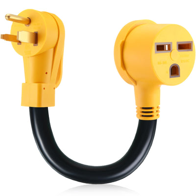 4 Prong to 3 Prong Dryer Adapter Compatible with NEMA 6-50P to 6-30R 240V 50 Amp Male Plug 30 Amp Female Receptacle Heavy Duty Dryer Plug Adapter Generator EV Charger Cord Power Adapter, ETL Listed