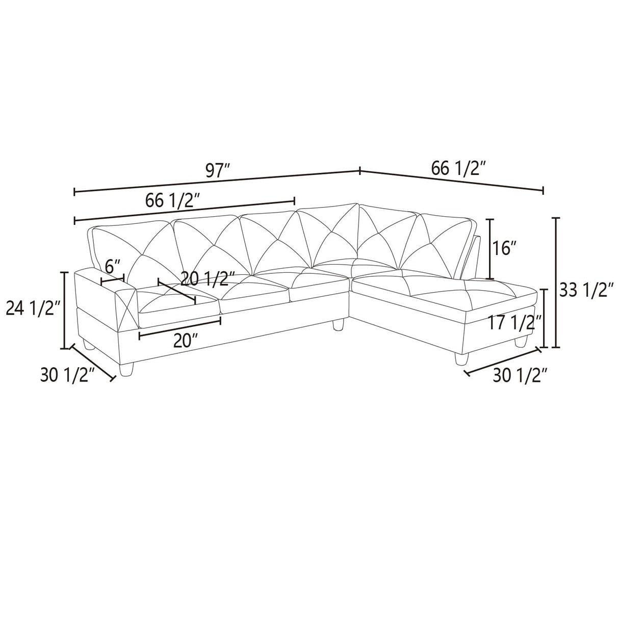 NicBex L Shaped Couch Sectional Couches for Living Room Morden Sofa Couch Faux Leather Futon Sofa Bed with Chaise and Back Cushions for Reception Room and Apartment, Ginger NicBex
