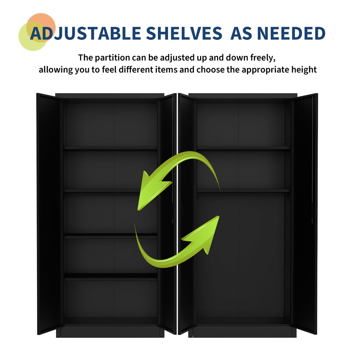 GarveeHome Metal Storage Cabinet with Lock, Steel Tool Cabinet with 4 Adjustable Shelves and 4 Adjustable Feet,Storage Organization for Home, Garage, Office, Shop 71" H GarveeHome