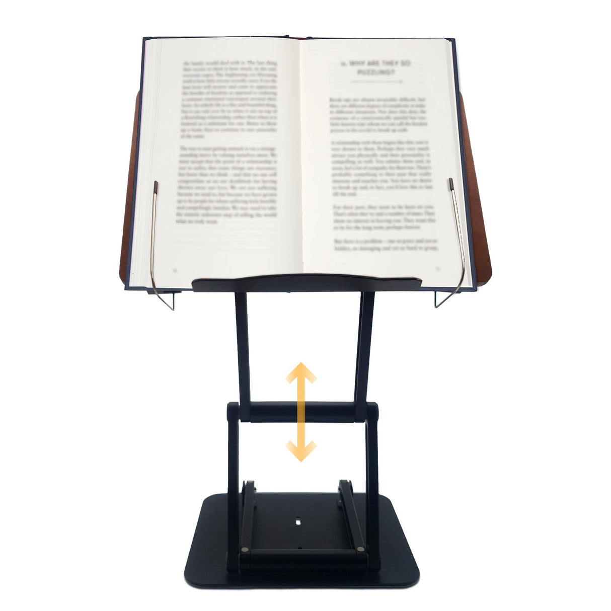 Dr. Shtaygen Reading Stand Book Holder for Desk, Counter, Table - Ergonomic Adjustable Height to 17.8", Lightweight Aluminum & Oak, Strong & Stable, Spacious 13" x 8.7" Platform for Tablet, Laptop Dr. Shtaygen