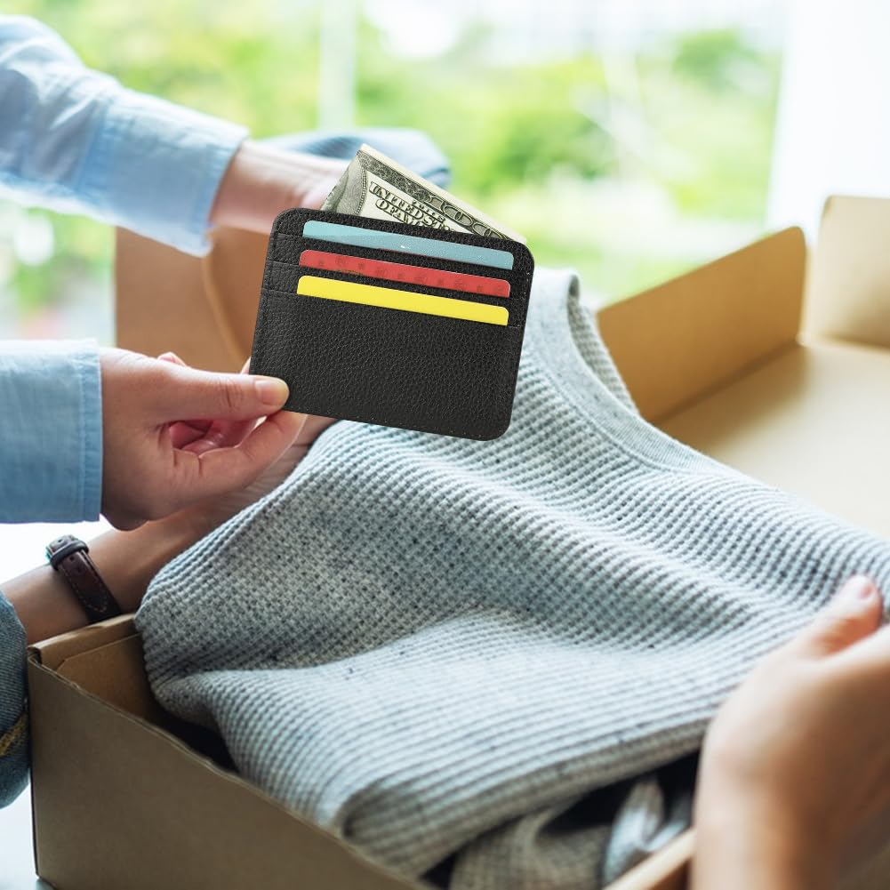 ZUYYON 6 Pcs Sublimation Blank Wallet Heat Transfer Ultrathin Card Holder Blank PU Leather Front Pocket Wallet Card Storage Bag DIY Crafts for Men Women ZUYYON