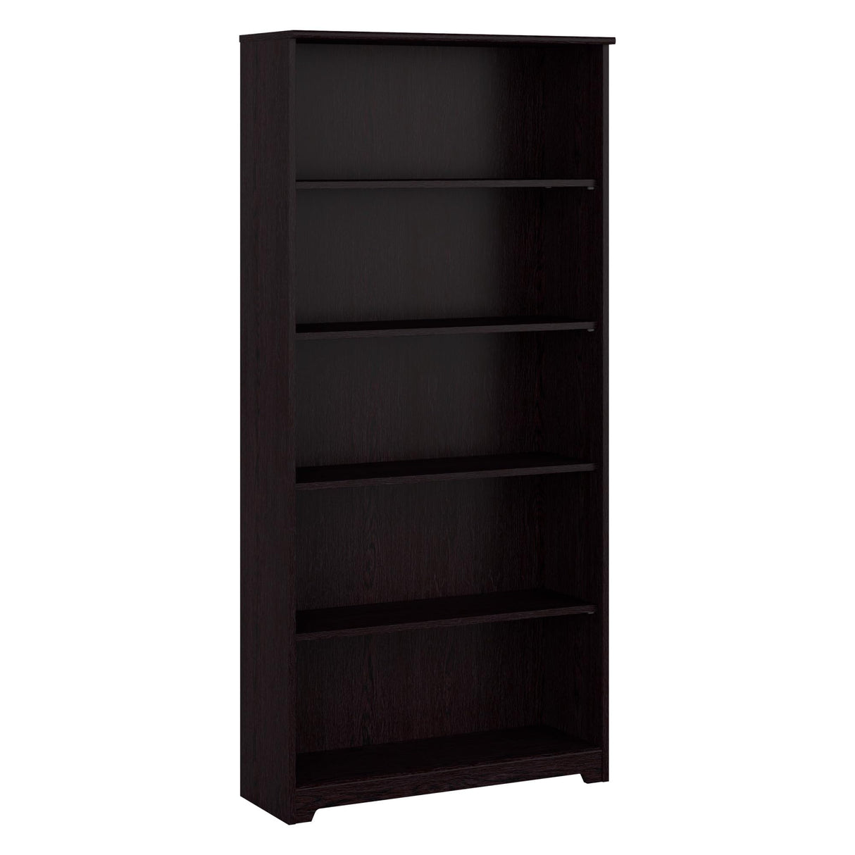 Bush Furniture Tall 5 Shelf Bookcase, Large Open Bookshelf, Sturdy Display Cabinet for Living Room or Home Office, Cabot Collection, Espresso Oak Bush Business Furniture