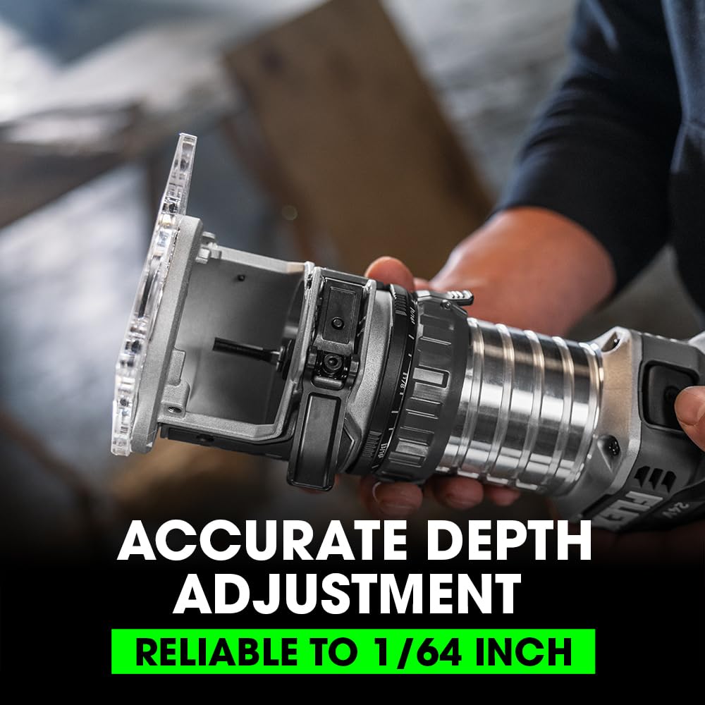 FLEX 24V Brushless Cordless 1.5 HP Trim Router Tool, Battery and Charger Not Included - FX4221-Z FLEX