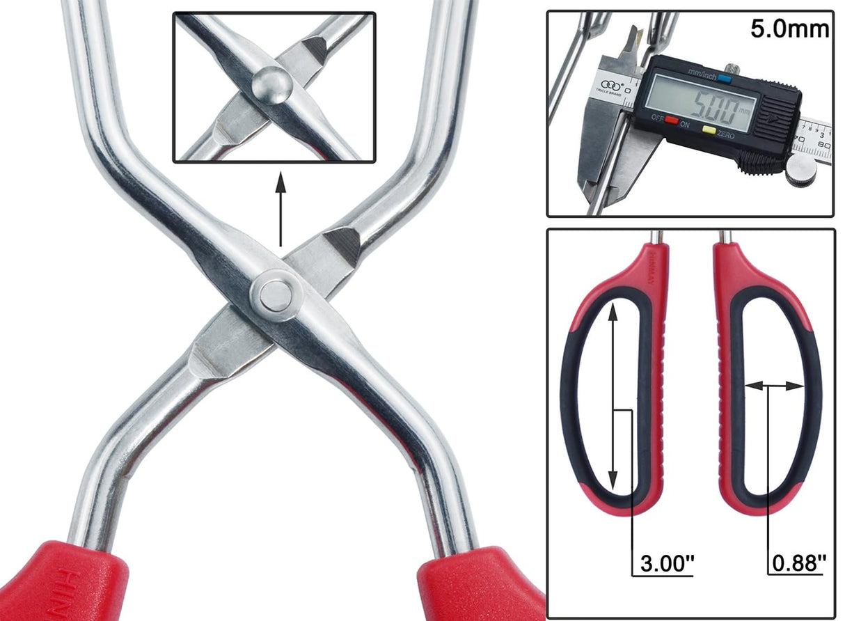 HINMAY Stainless Steel Scissor Tongs 11-Inch and 13-Inch Set, Set of 2 HINMAY