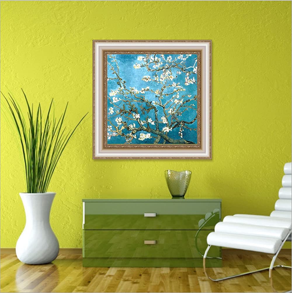 Van Gogh Flower Diamond Painting Kit, 5D DIY Full Square Diamond Embroidery Dot Kits for Adult, Van Gogh Apricot Blossom Diamond Painting Art for Adult Beginners Home Decor (30 X 30 cm) CooolPlus