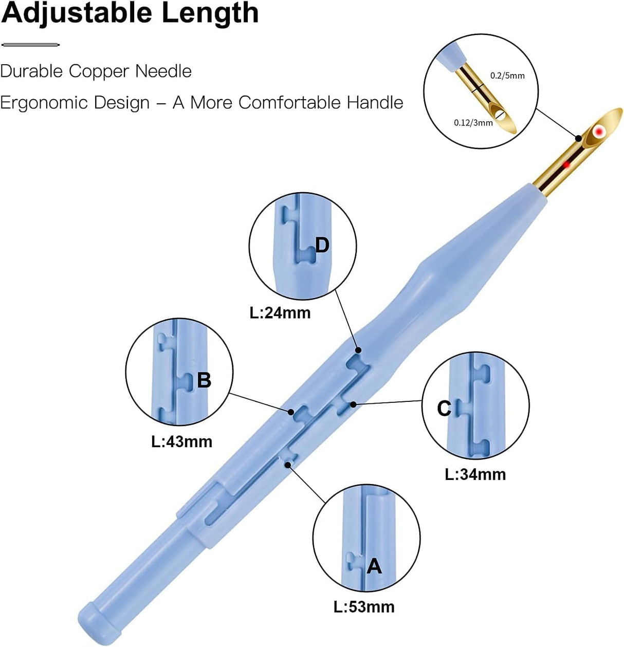 37Pcs Punch Needle Embroidery Kit - Complete for Needle Punching - Includes Punch Needle Tools in Various Sizes,Perfect for Crafting&Gift(White) Zuaooz
