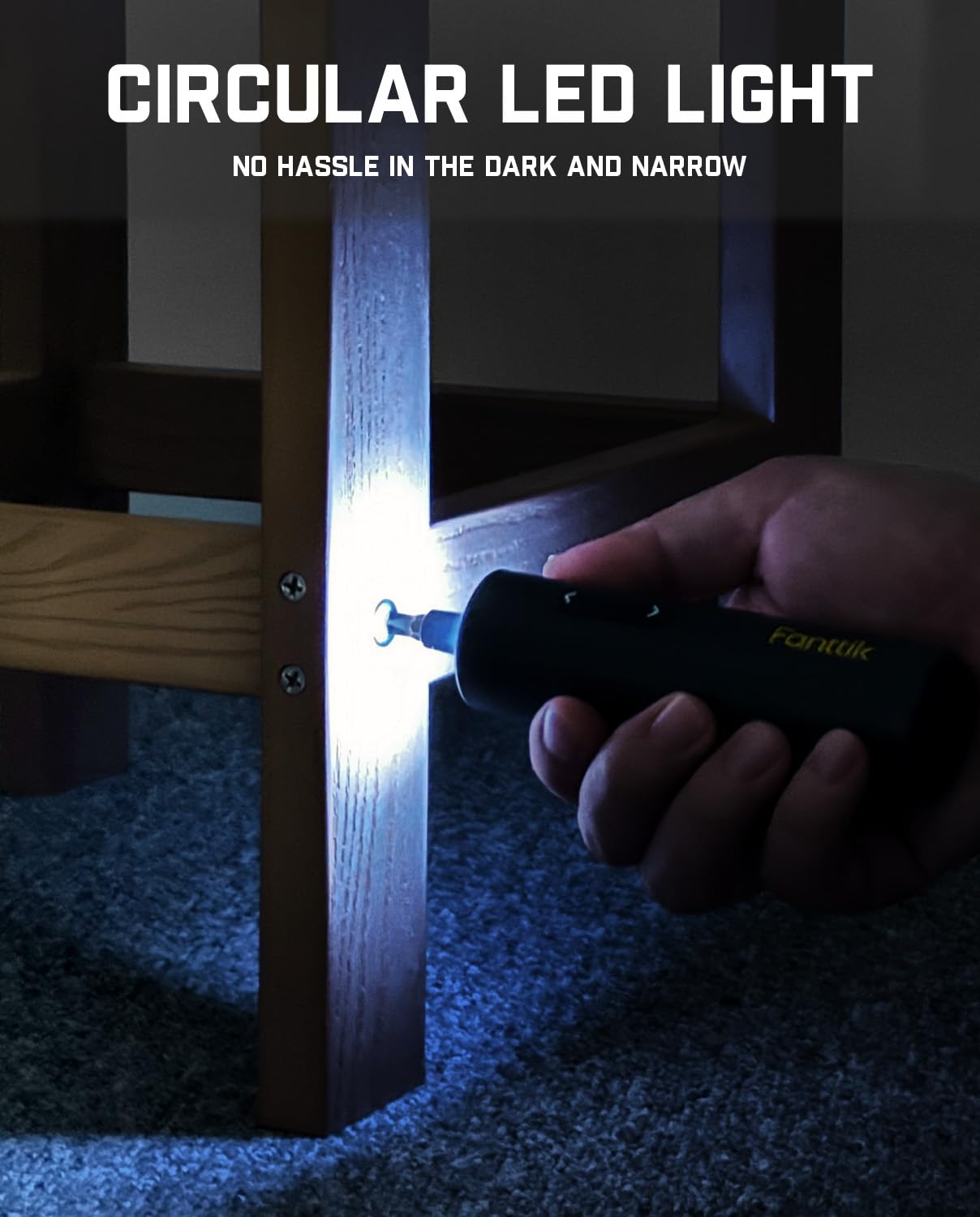 Fanttik NEX S1 Capsule 3.7V Cordless Screwdriver, Electric Screwdriver, Max 5 N.m, 320 RPM Motor, 5 Pcs Double-Ended Bits, Compact Design, LED Light, 1/4''Hex, Idea Tool for Furniture, Appliances Fanttik