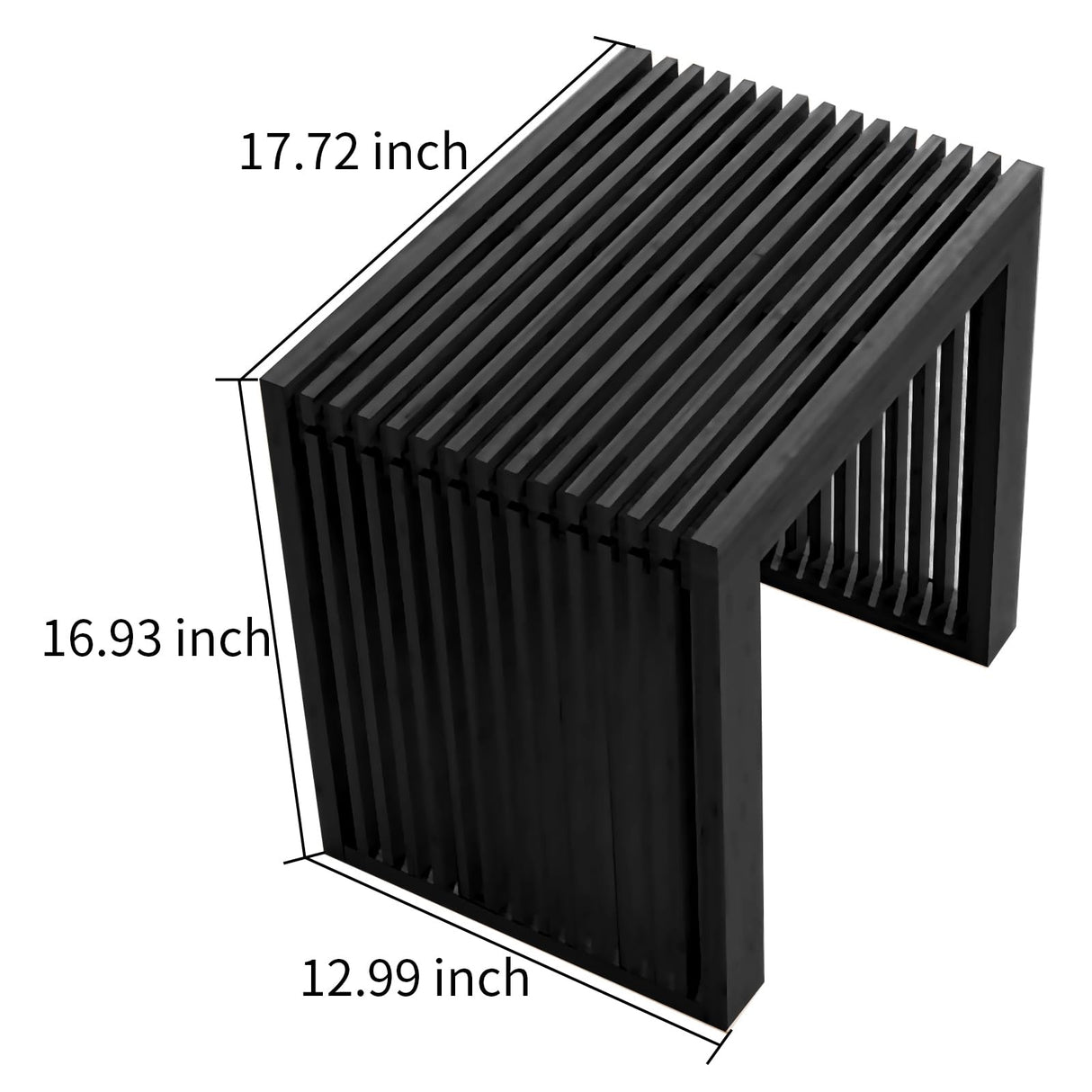 APRTAT Bamboo Dining Bench Indoor Small Benches Entryway Shoe Rack Benchs,Outdoor Modern Wood Benches 17 Inch Bamboo Bench for Living Room Hallway Bedroom Bathroom Black Small APRTAT