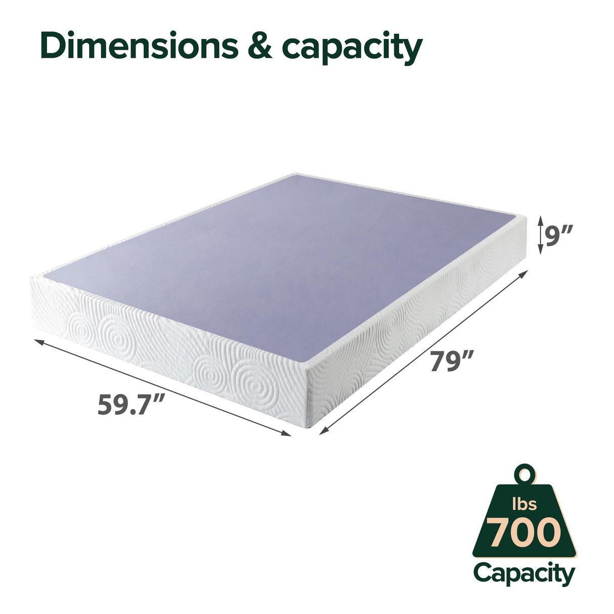 ZINUS Metal Box Spring with Wood Slats, 9 Inch Mattress Foundation, Sturdy Steel Structure, Easy Assembly, Queen Zinus