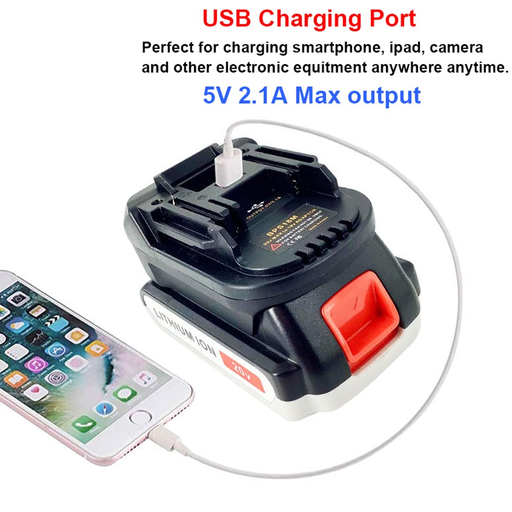 Replacement for Makita 18V Lithium Battery Adapter for Makita 18V LXT Cordless Tool, Convert for Black+Decker/Stanley/Porter-Cable 20V Lithium Battery to Makita 18V Lithium-Ion Battery Converter QINIZX
