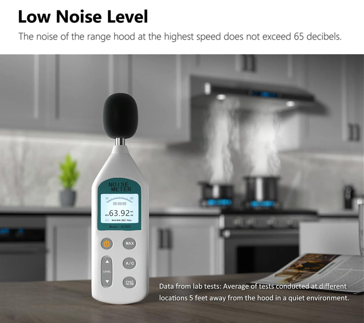 IKTCH 30 Inch Under Cabinet Range Hood with 900-CFM, 4 Speed Gesture Sensing&Touch Control Panel, Stainless Steel Kitchen Vent with 2 Pcs Baffle Filters(IKC01-30) IKTCH