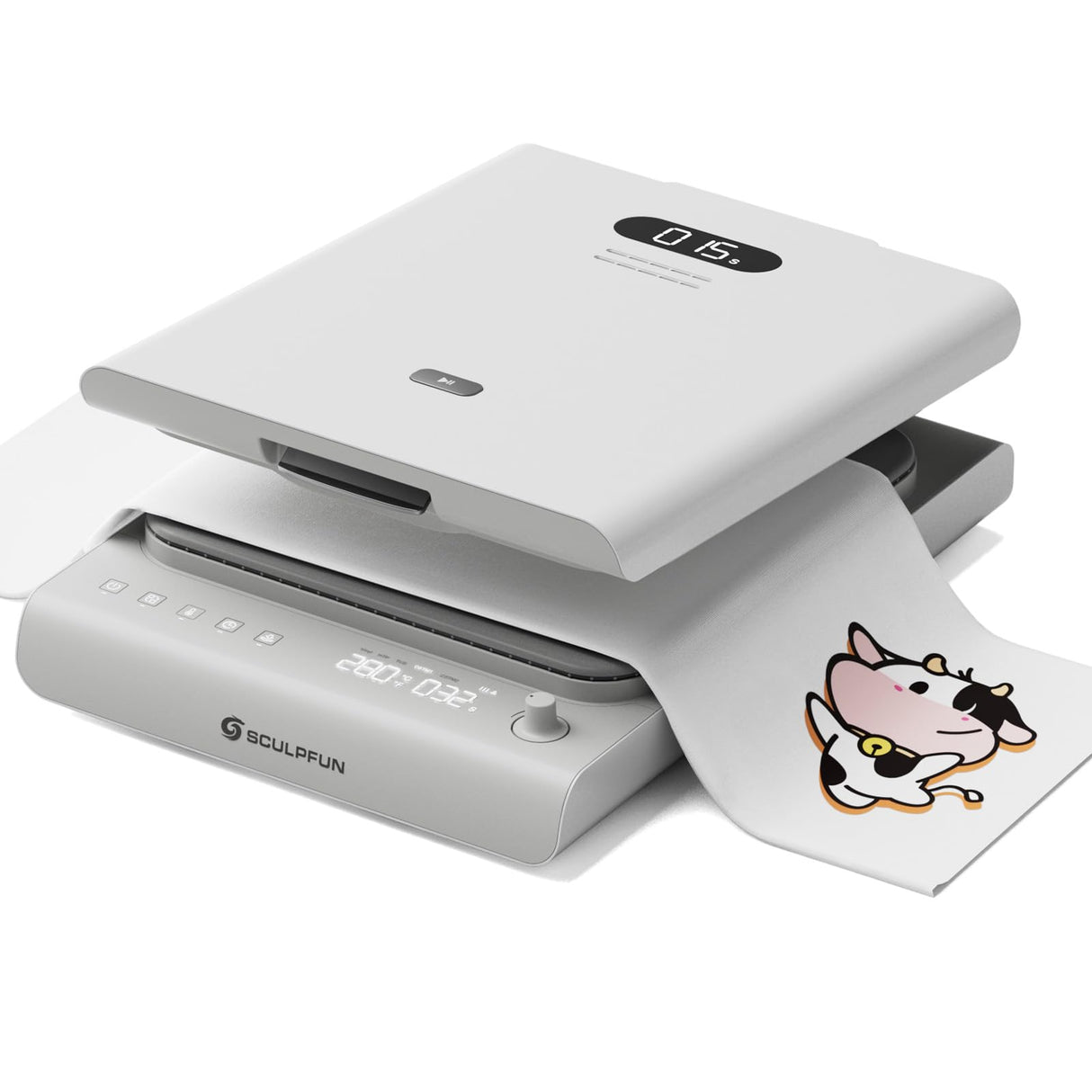 SCULPFUN H1 Upward Pressure Auto Heat Press Machine,3 Levels Adjustable Pressure Up to 176lb,Fast and Even Heating with Smart Control for DTF,T-Shirts,Sublimation,Vinyl,Heat Transfer Projects,15"x15" SCULPFUN