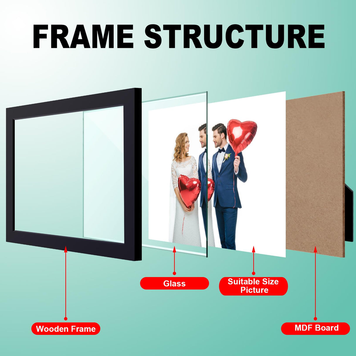 RPJC 8x10 Inch Picture Frame Made of Solid Wood High Definition Glass for Table Top Display and Wall Mounting Photo Frame Brown RPJC