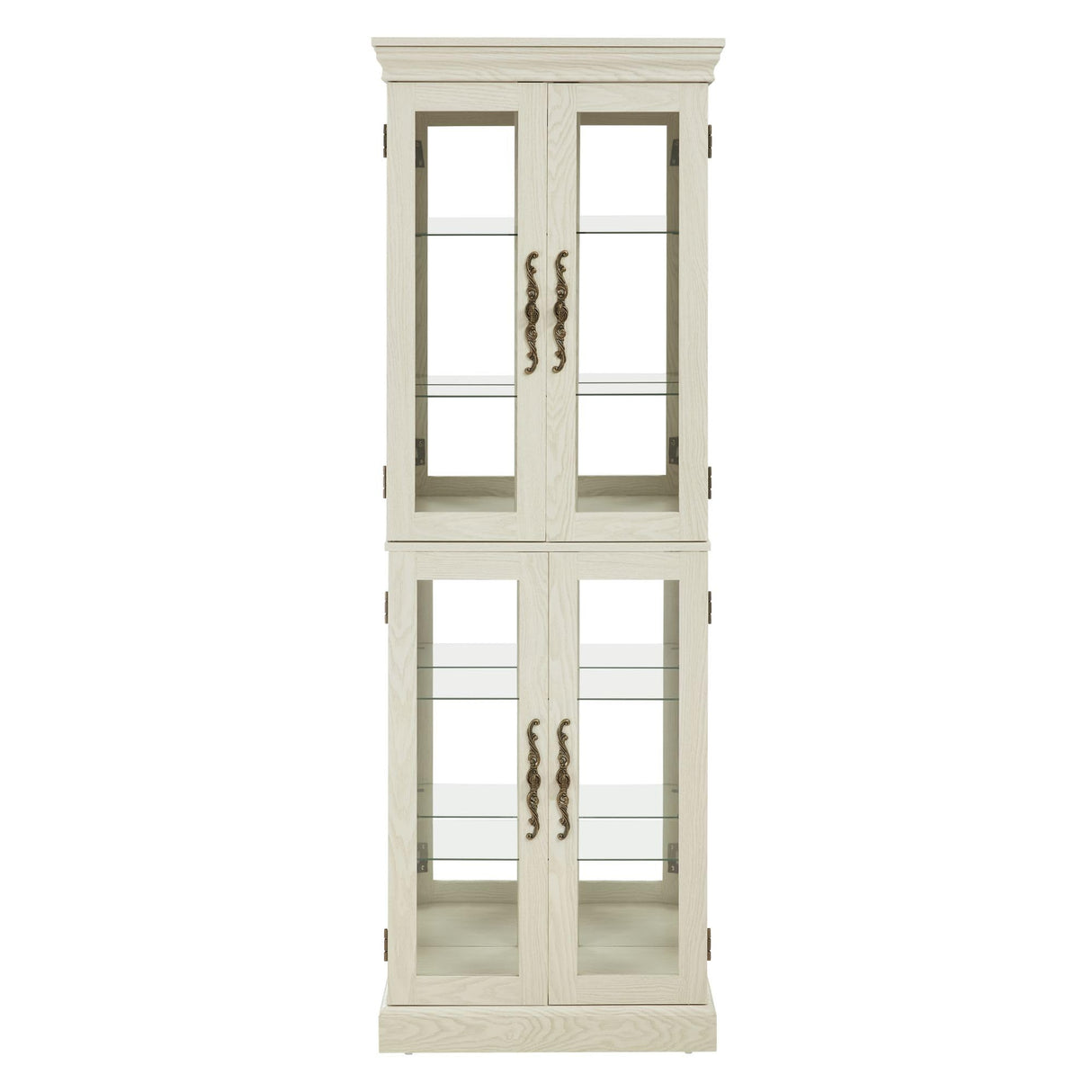 CKEASEAN Curio Cabinet 71" Lighted Glass Display Cabinet, Display Curio Cabinet with Adjustable Glass Shelves Vintage, China Cabinet Light Bulb Included, Curio Storage Cabinet with 6 Shelves (White) CKEASEAN