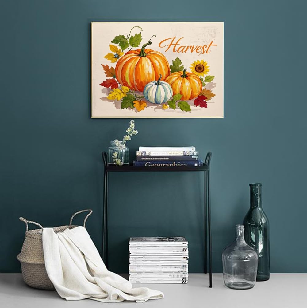 ACANDYL Halloween DIY Paint by Numbers Kit for Adults Beginner Paint by Number for Adults Fall Pumpkin Canvas Painting by Number DIY Acrylic Oil Painting on Canvas Arts Craft Decoration 16x20 inch ACANDYL