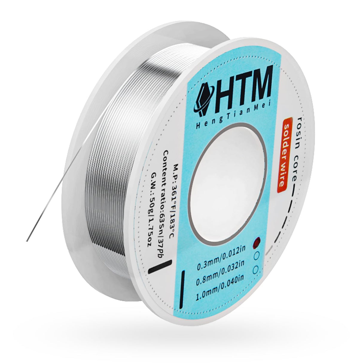 63/37 Rosin Core Tin Lead Solder Wire For Electrical Soldering(0.3mm/50g) HengTianMei