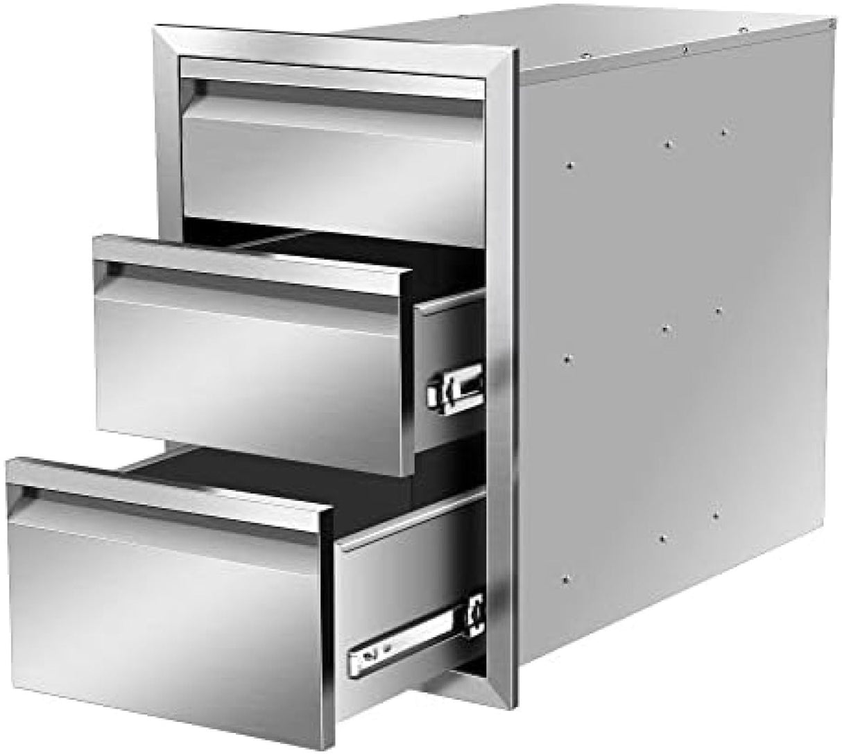 Outdoor Kitchen Drawer Stainless Steel BBQ Triple Drawer Flush Mount for Outdoor Kitchen Island,-14W X 21H X 23D Inch WoodArtSupply