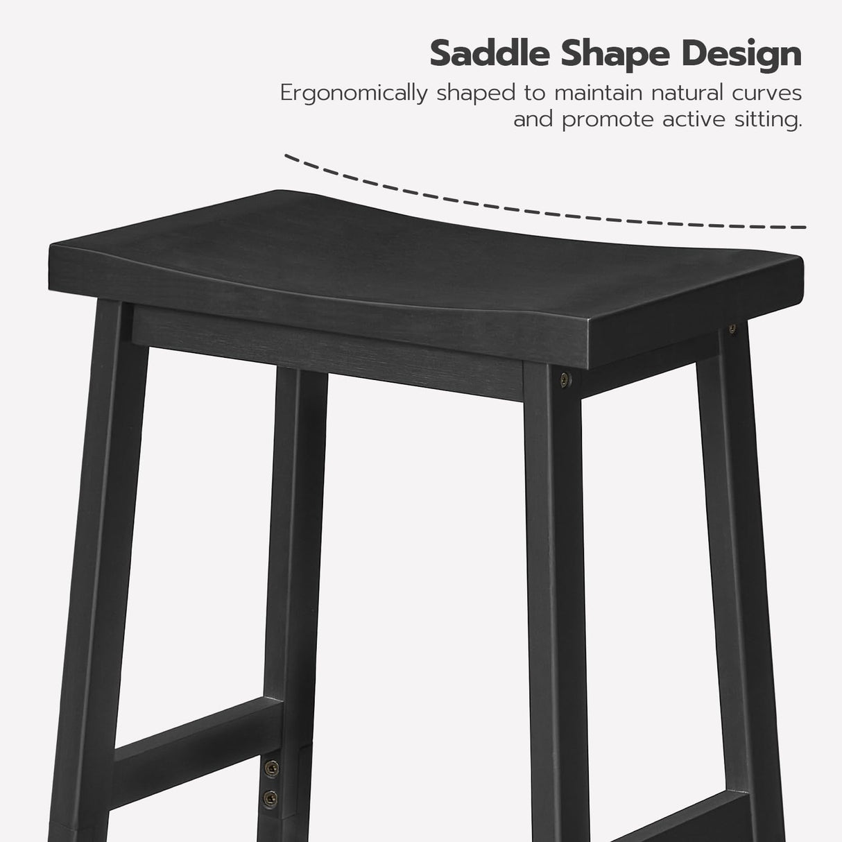 HOOBRO Bar Stool,Set of 2 Bar Stools, Bamboo Bar Chairs, 26 Inches Kitchen Counter Stools with Footrest, Saddle Stools, for Living Room, Dining Room, Party Room, Industrial Style, Black BB03MD01G2 HOOBRO