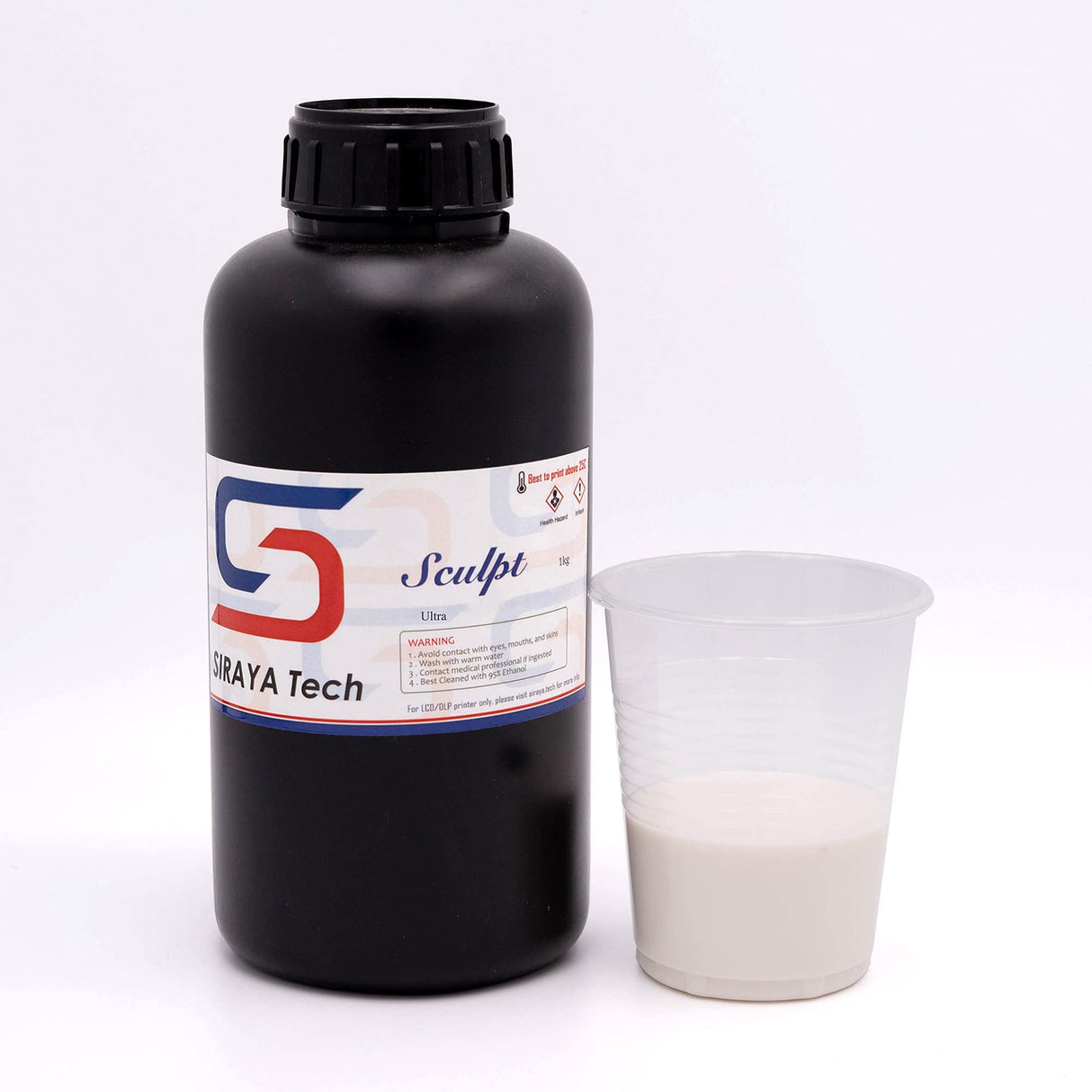 Siraya Tech Sculpt High-Temp Resistant 3D Printer Resin - Up to 250C, High Precision, Compatible with 8K DLP/LCD Printers for Engineering, Jewelry, & Industrial Applications (Ultra White, 1kg) Siraya Tech