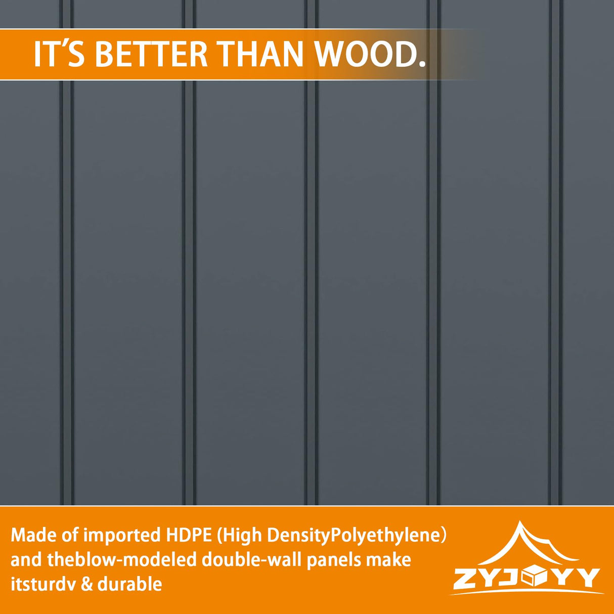 30 Cubic Ft. Vertical Resin Outdoor Storage Shed with Lockable Double Doors,Tall Storage Cabinet with 4 Shelves, Weather-Resistant Multi-Wall Panels,Storage Shed for Patio, Garden, Yard, Grey ZYJOYY