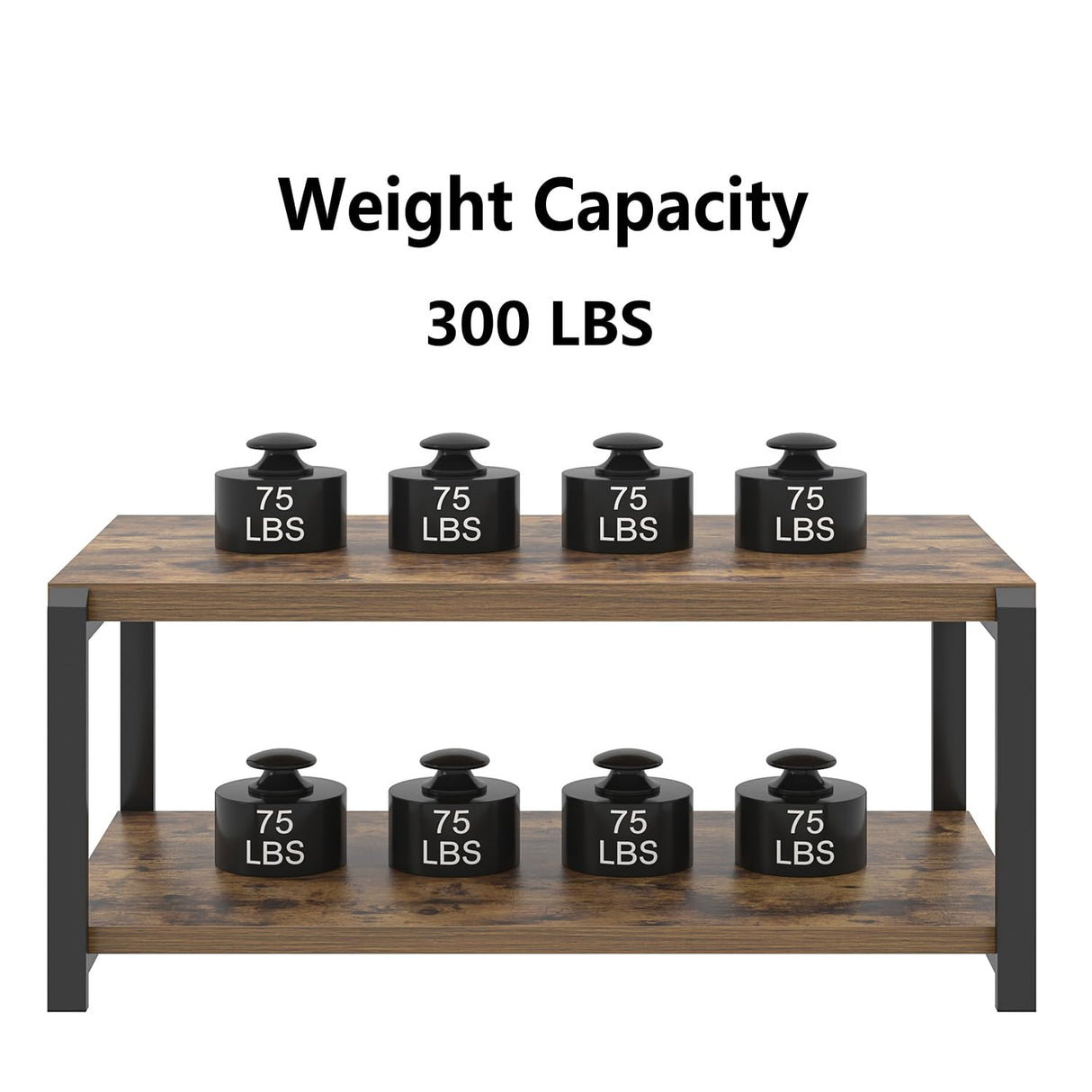 EXCEFUR Modern Coffee Table, Industrial Wood and Metal Center Table, Cocktail Tea Tables for Living Room, Rustic Brown EXCEFUR