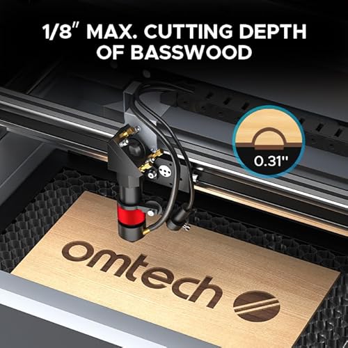 OMTech K40+ 45W CO2 Laser Engraver, 12"x8" Desktop Laser Cutter & Engraving Machine for Home Use, LaserGRBL LightBurn Compatible, Adjustable Laser Head Air Assist for Wood Glass More OMTech