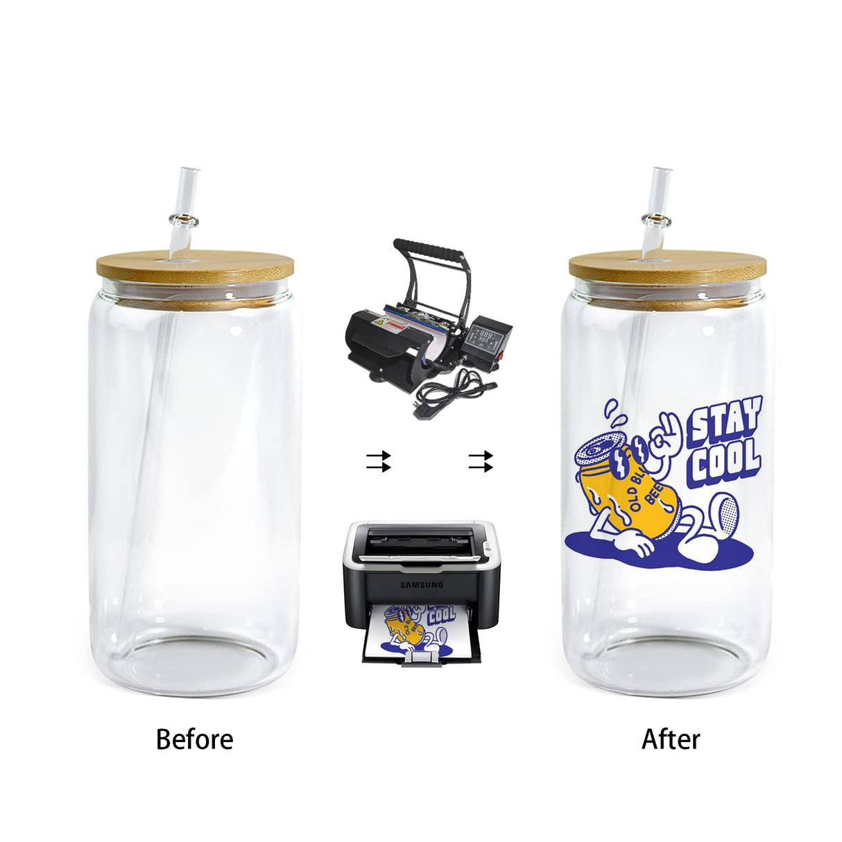 AGH 12 Pack 16oz Clear Sublimation Glass Blanks with Bamboo Lid, Sublimation Glass Cups Transparent Can Shaped Beer Cup with Lid and Straw, Straight Sublimation Tumblers for Iced Coffee Milk Juice AGH