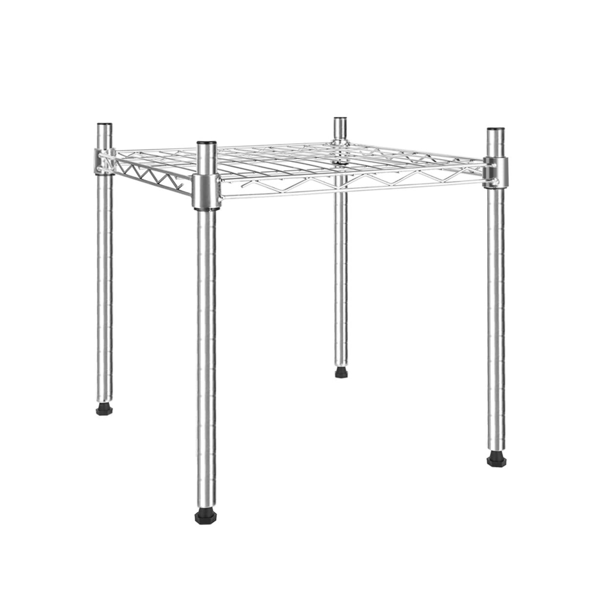 YSSOA Heavy Duty Shelving Unit, Wire Metal Stackable Storage, 1-Tier Shelf, Chrome, 15" W x 13.8" D x 15" H YSSOA