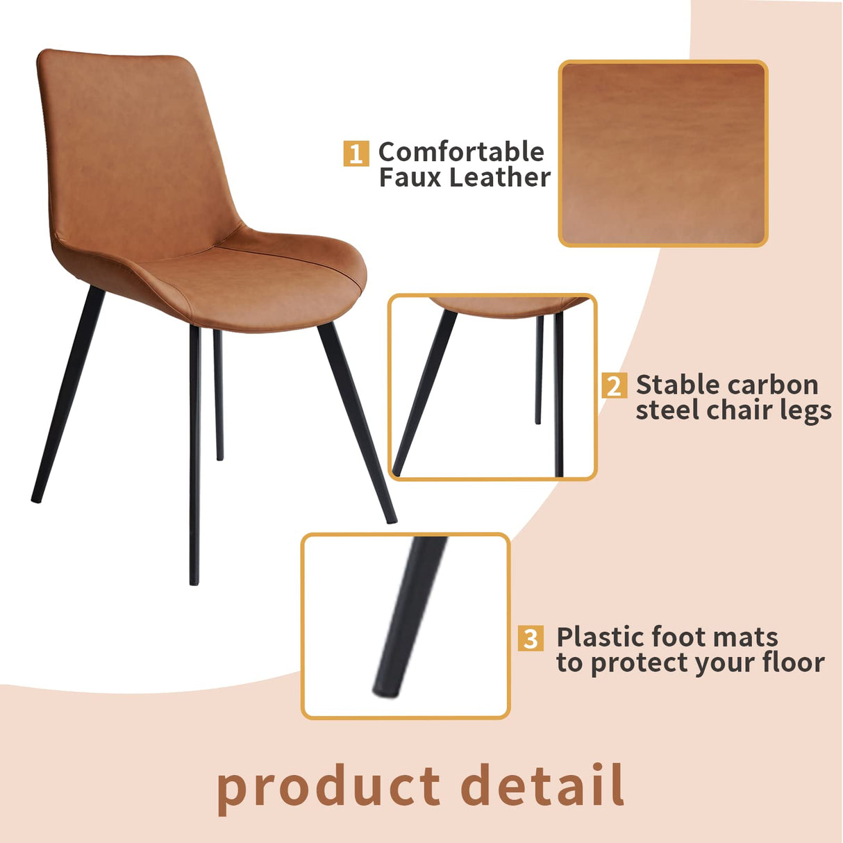 ZckyCine Dining Table Set for 6, Modern Wooden Expandable Dining Table and Leather Dining Chairs 6-Piece Set, Table and Chairs 6-Piece Set, Ideal for Kitchen Dining ZckyCine