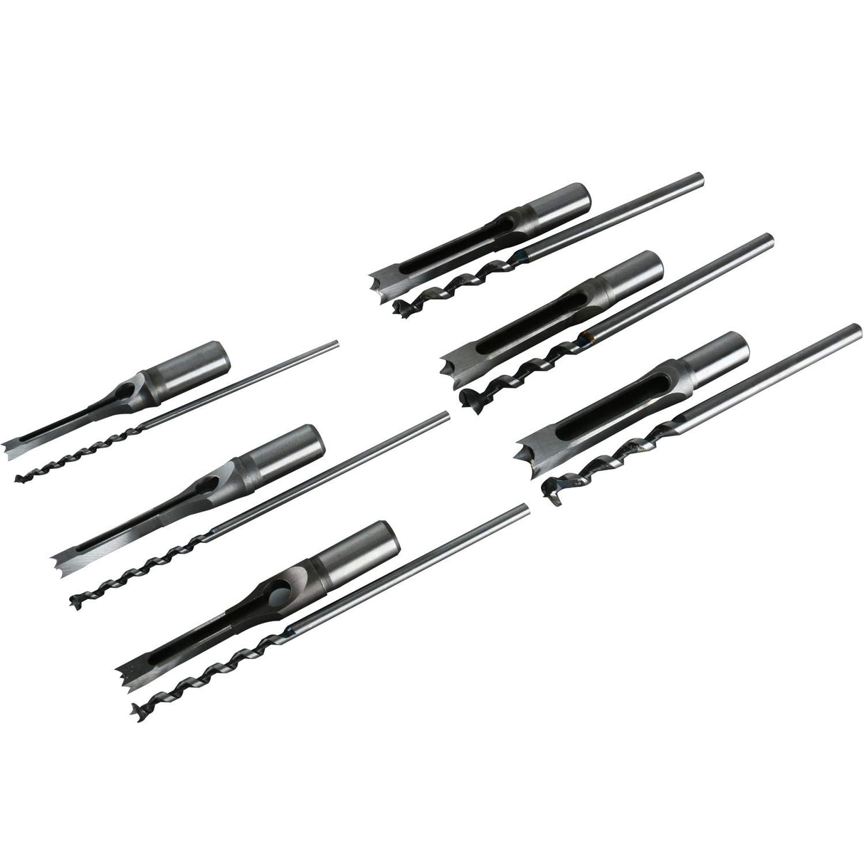 6pcs Square Hole Mortise Chisel Drill Bit Tools, 5/8" 9/16" 1/2" 3/8" 5/16" 1/4" HSS Woodworking Hole Saw Mortising Chisel Drill Bit Set, Different Sizes YaeKoo