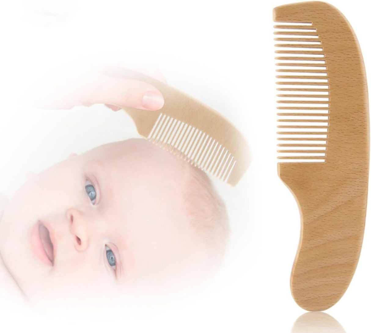 3Pcs Personalised Baby Hairbrush & Comb Set Custom Engraved Baby Brush and Comb Set for Girls Personalized Wooden Baby Hairbrush Baby Shower Keepsake Gift Baby Girl Gift Idea ZYMECH