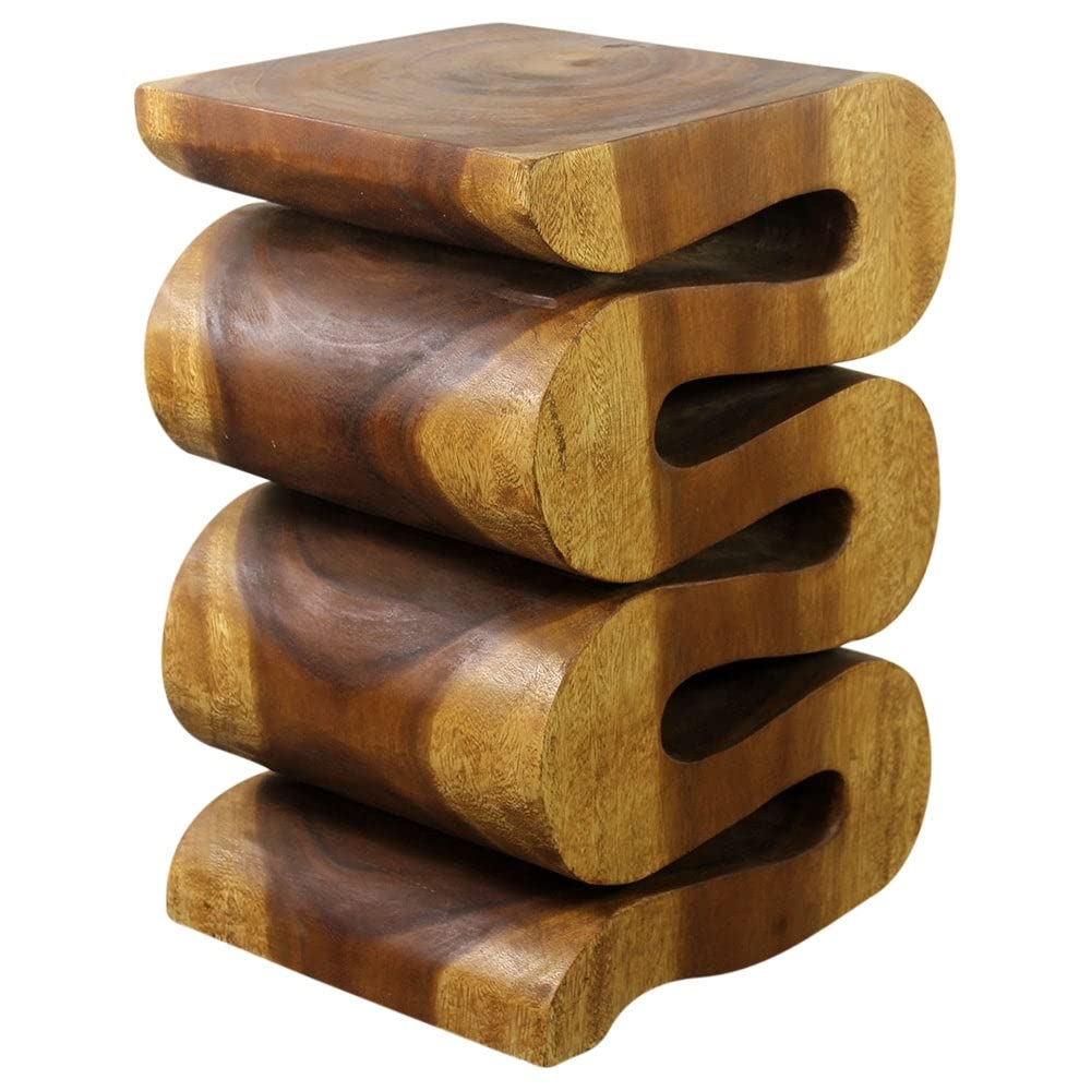 Haussmann® Wood Wave Verve Accent Snake Table 12 x14 x 20 in H Oak Oil Haussmann