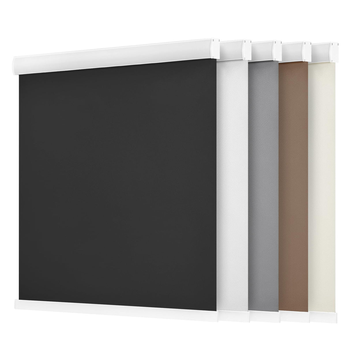 LazBlinds Cordless Roller Shades, Free-Stop Blackout Roller Blinds with Cassette Valance, Thermal Insulated UV Protection Waterproof, Roll Up Blinds for Windows, 30'' W x 72'' H, Black LazBlinds