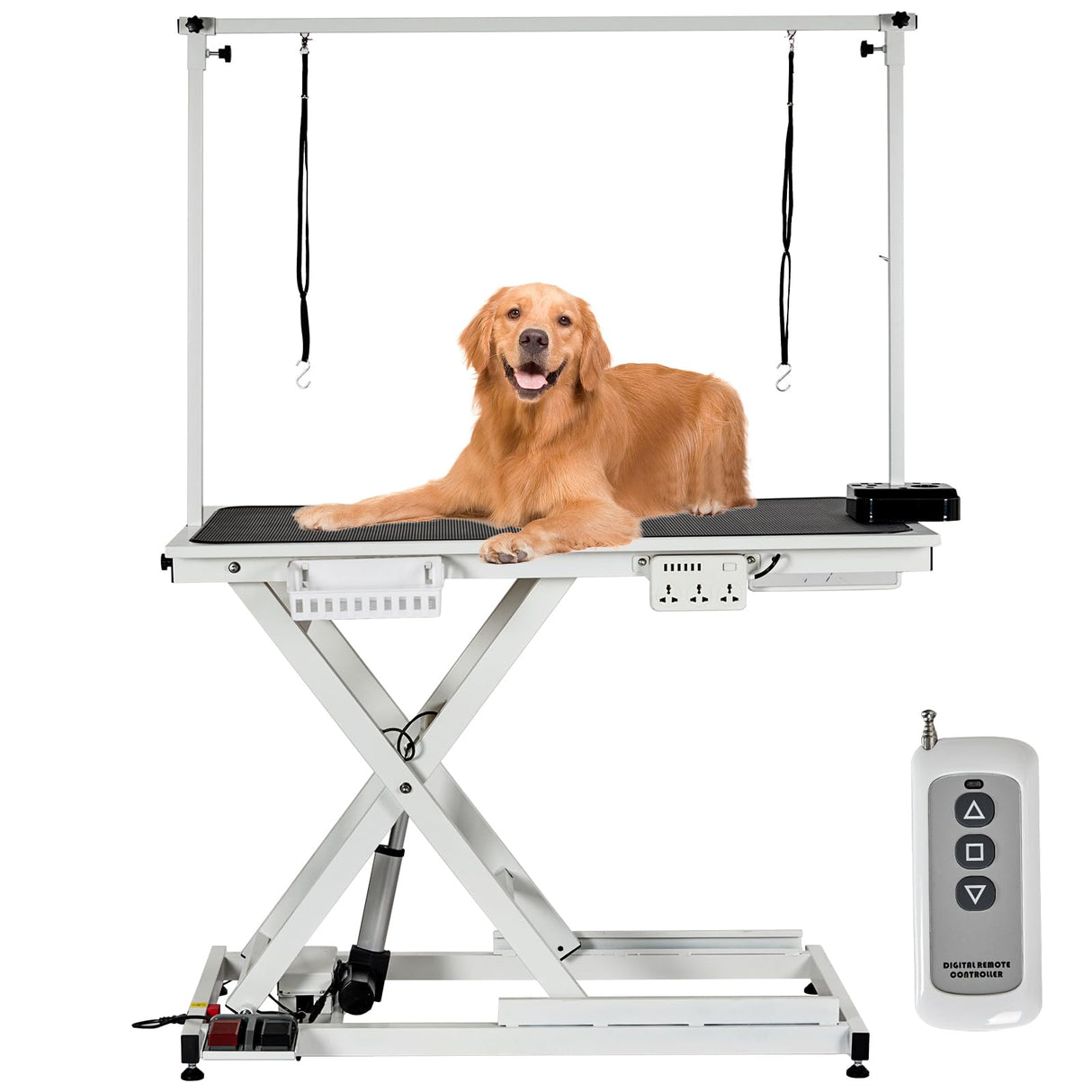 Dog Grooming Table,50''Electric Lift Heavy Duty Cat Grooming Table with Anti Slip Tabletop, Adjustable Pet Grooming Table with Aluminium Overhead Arm for Home and Salon,Maximum Capacity Up to 300Lb Kiarixo