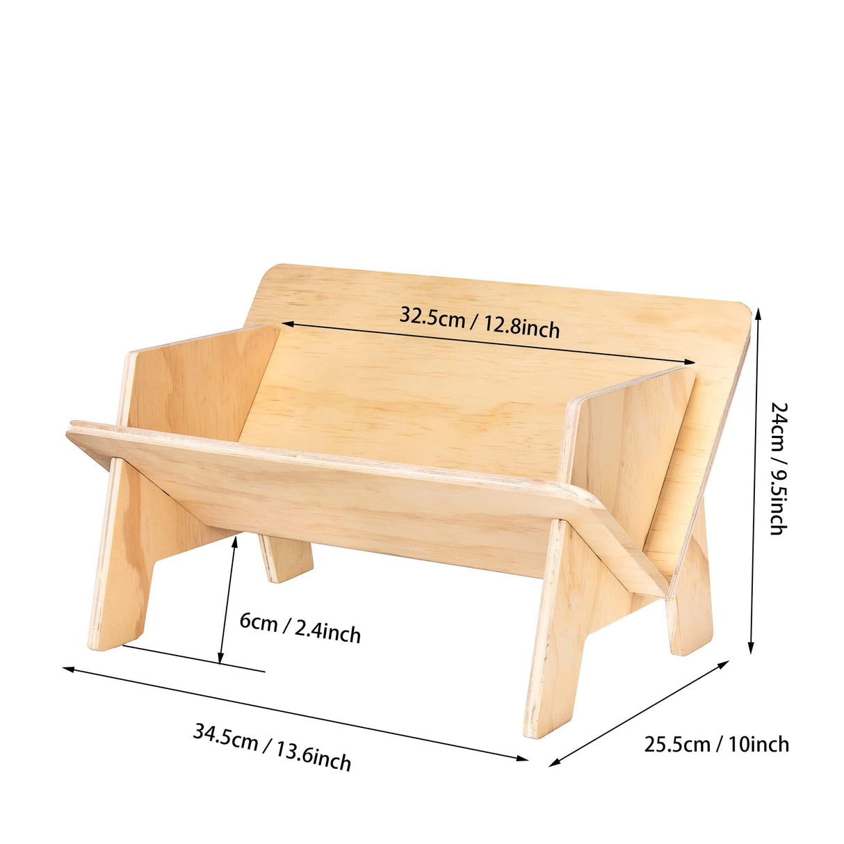 Eiyye Wooden Tilted Tabletop Bookshelf, Kids Bookcase, Rustic Desktop Storage Organizer Display Bookshelf, Wooden Tabletop Tilted Bookcases for Books, CDs Eiyye