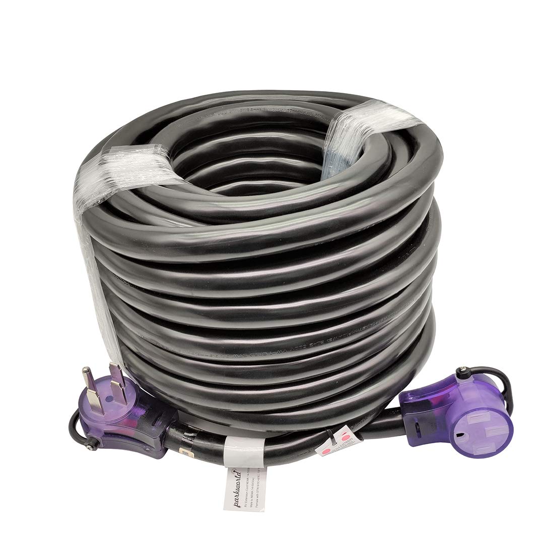 Parkworld EV/RV 50A Extension Cord, NEMA 14-50 Extension Cord, NEMA 14-50P to 14-50R 50amp 4prong (75FT) Parkworld