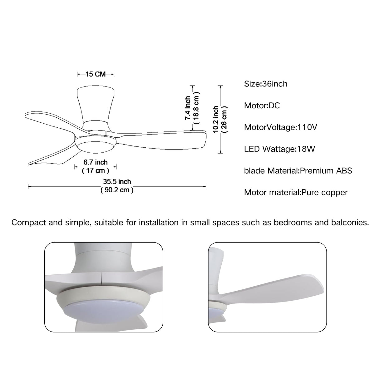 36in Ceiling Fan With Lights express setup Remote Control White Fan 6speed Quiet Reversible DC Motor LED 3CCT Dimmable Light Living Room Bedroom Dining Room Deck Patio Modem indoor Outdoor use natawinnd