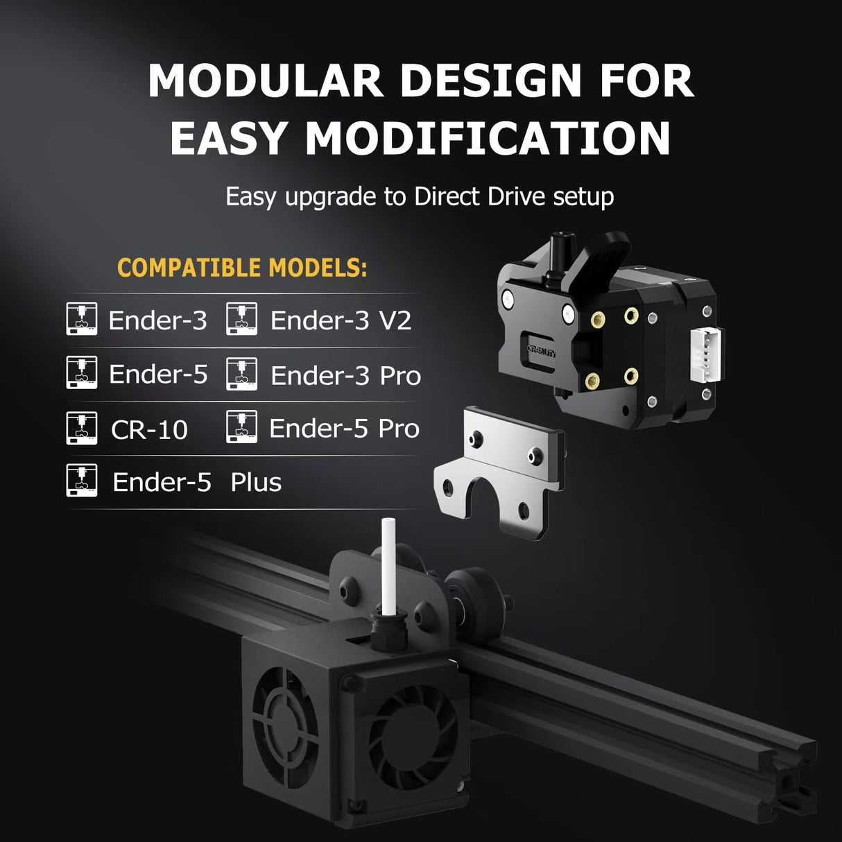 Official Creality Direct Drive Sprite Extruder Kit Upgrade, Dual Gear Extruder SE for Creality Ender 3/Ender 3 V2/Ender 3 Pro/Ender 5/Ender 5 Pro/Ender 5 Plus/CR 10 3D Printers UNIDO