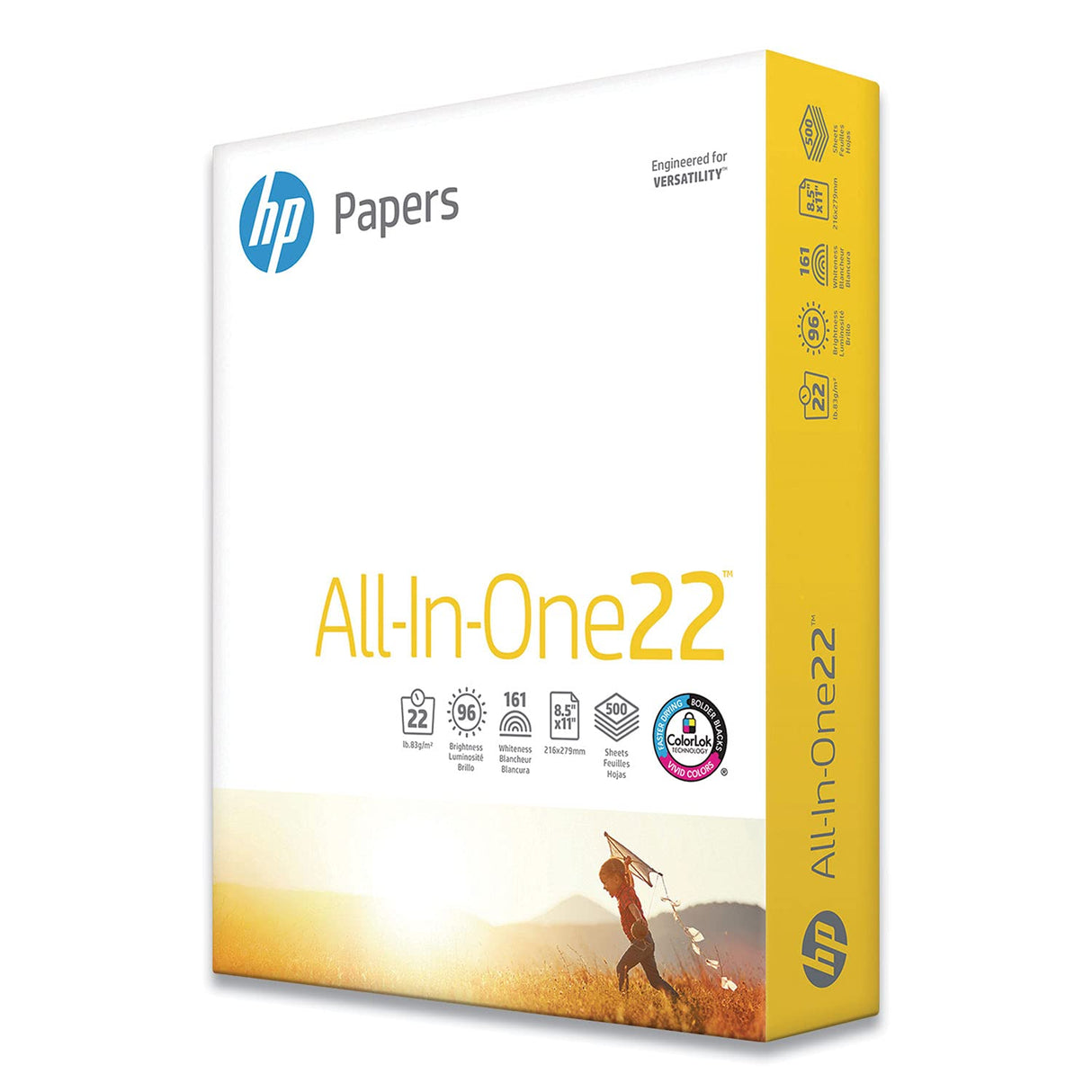 HP Papers | 8.5 x 11 Paper | All In One 22 lb | 1 Ream - 500 Sheets | 96 Bright | Made in USA - FSC Certified | 207010R HP Papers