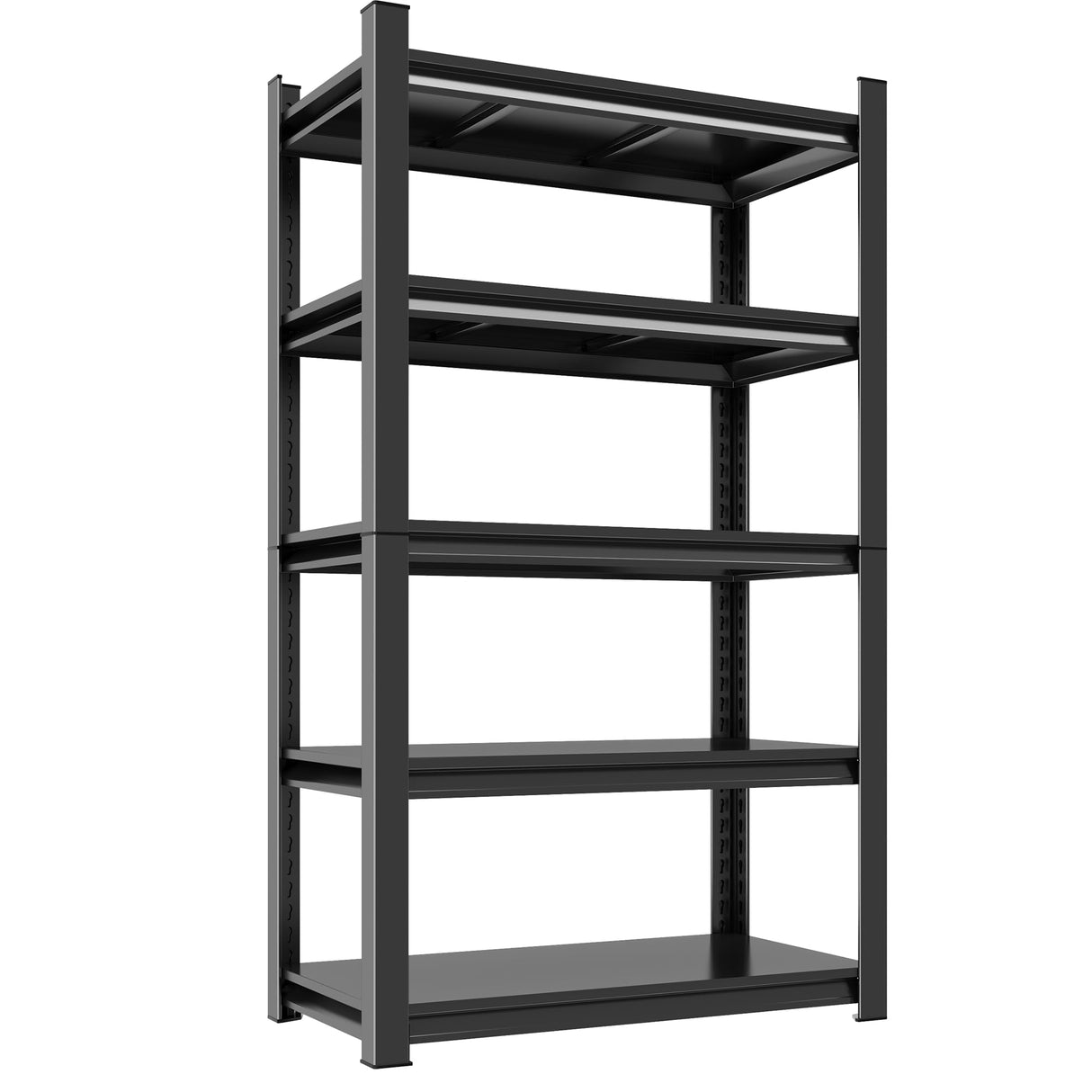 Storage Shelves - 5 Tier Shelf Organizer, 2500 LBS Heavy Duty Garage Shelving Unit, Stable Metal Shelves Organizer for Pantry, Kitchen and Closet, 24" W x 15" D x 63" H,Black Metallitrend