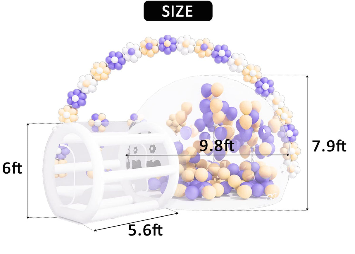 10FT Bubble House Inflatable Bubble Tent 100% PVC Tent Bubble House with Blower for Party Wedding, Clear Dome Balloon Garden Tent, 10FT Diameter Bubblen OWROMI
