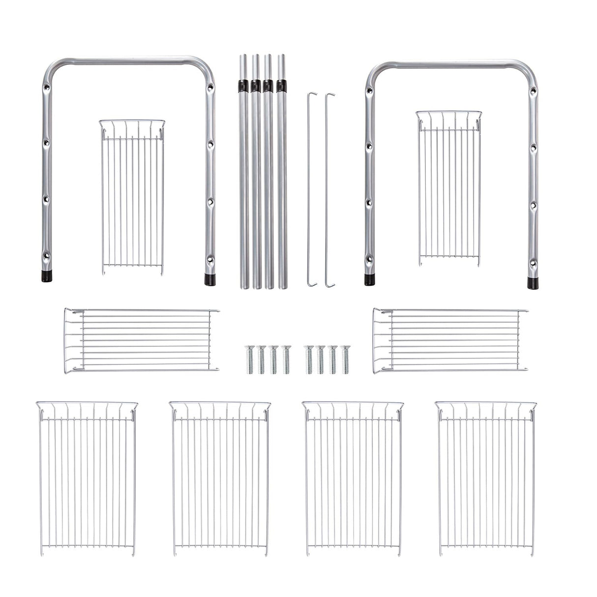 FlagShip 2 Tier Under Sink Organizers and Storage Rack Expandable Cabinet Shelf for Kitchen Bathroom Silver (17-25 inches) FlagShip