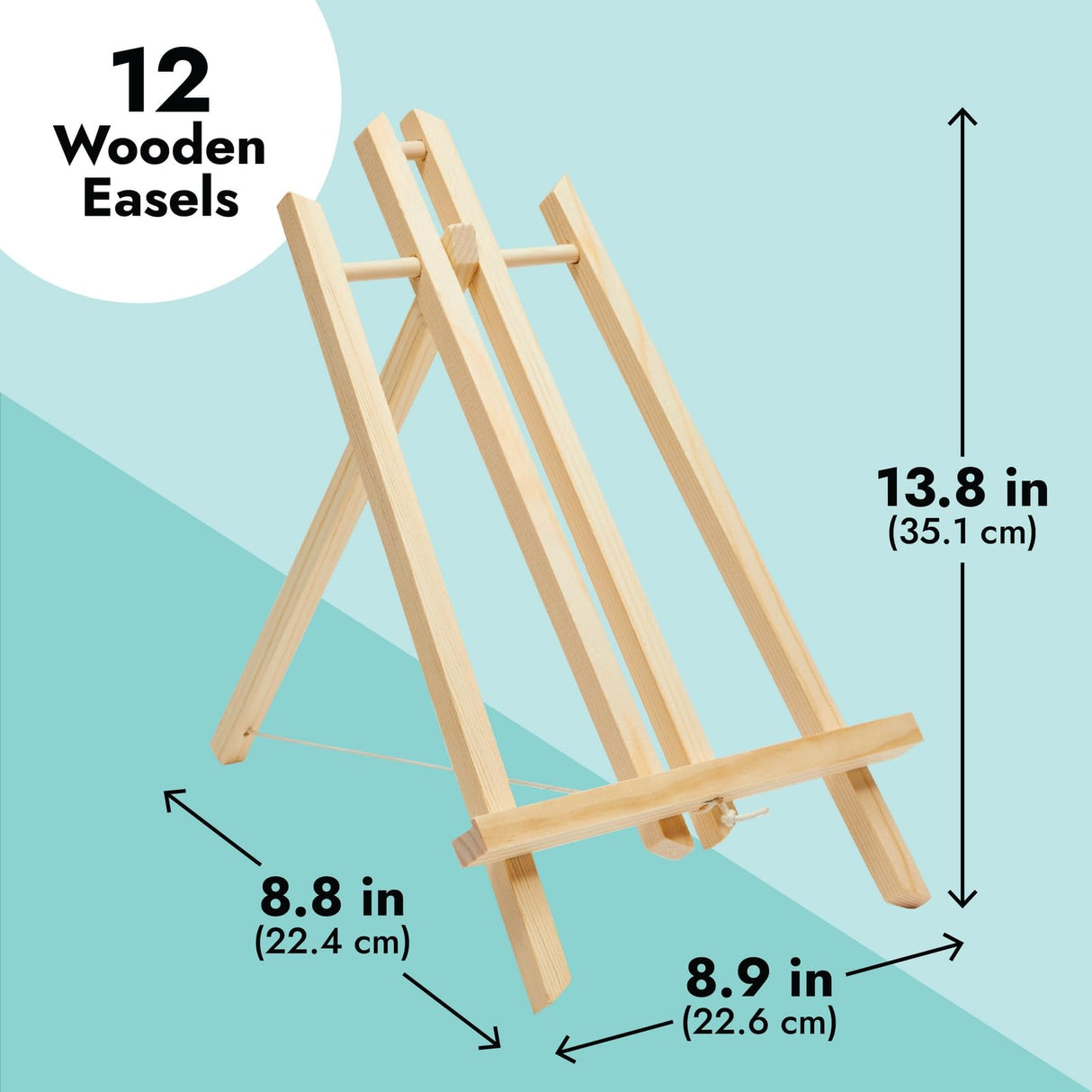 12 Pack 13.8-inch Table Top Easels for Painting and Canvas - Wooden Holder Stand for Kids and Artists - Canvas Holder Stand for Painting Juvale