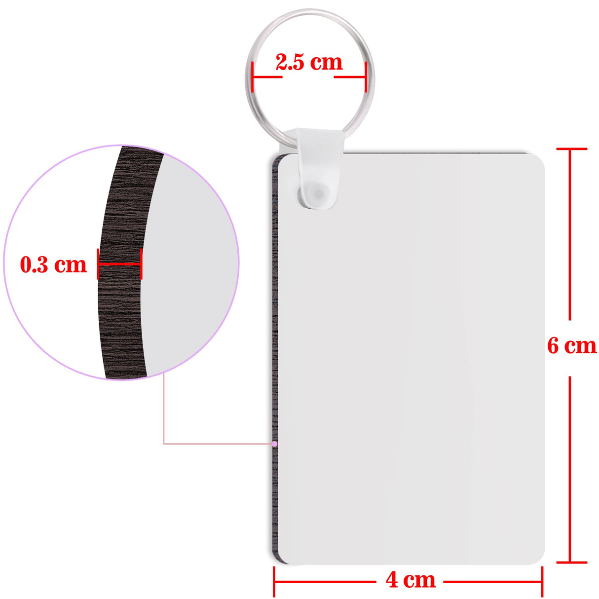 Duufin 150 Pieces Rectangle Sublimation Keychain Blanks Double Side Heat Transfer Blanks MDF Blank Board Key Rings Blanks for Sublimation DIY and Craft Duufin