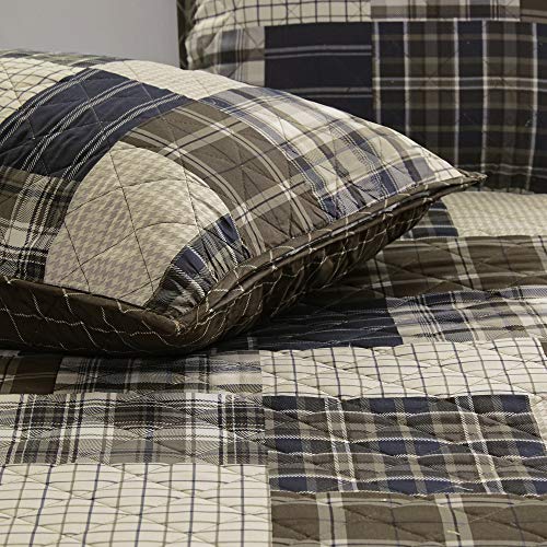 Madison Park Reversible Quilt Cabin Lifestyle Plaid Design - All Season, Breathable Coverlet Bedspread Bedding Set, Matching Shams, Timber Black/Brown Full/Queen(90"x90") 3 Piece Madison Park