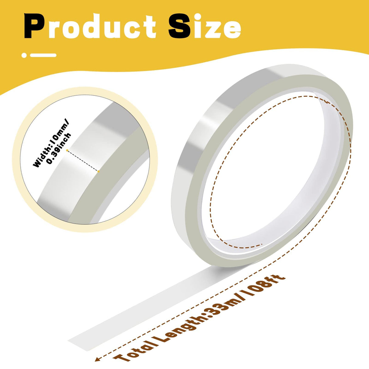 HTVRONT Heat Tape for Sublimation, 4 Rolls 10mm x33m 108ft Heat Resistant Tape for Heat Press, Heat Transfer Tape Thermal Tape for Electronics & Heat Vinyl Press Tape No Residue(Transparent) HTVRONT