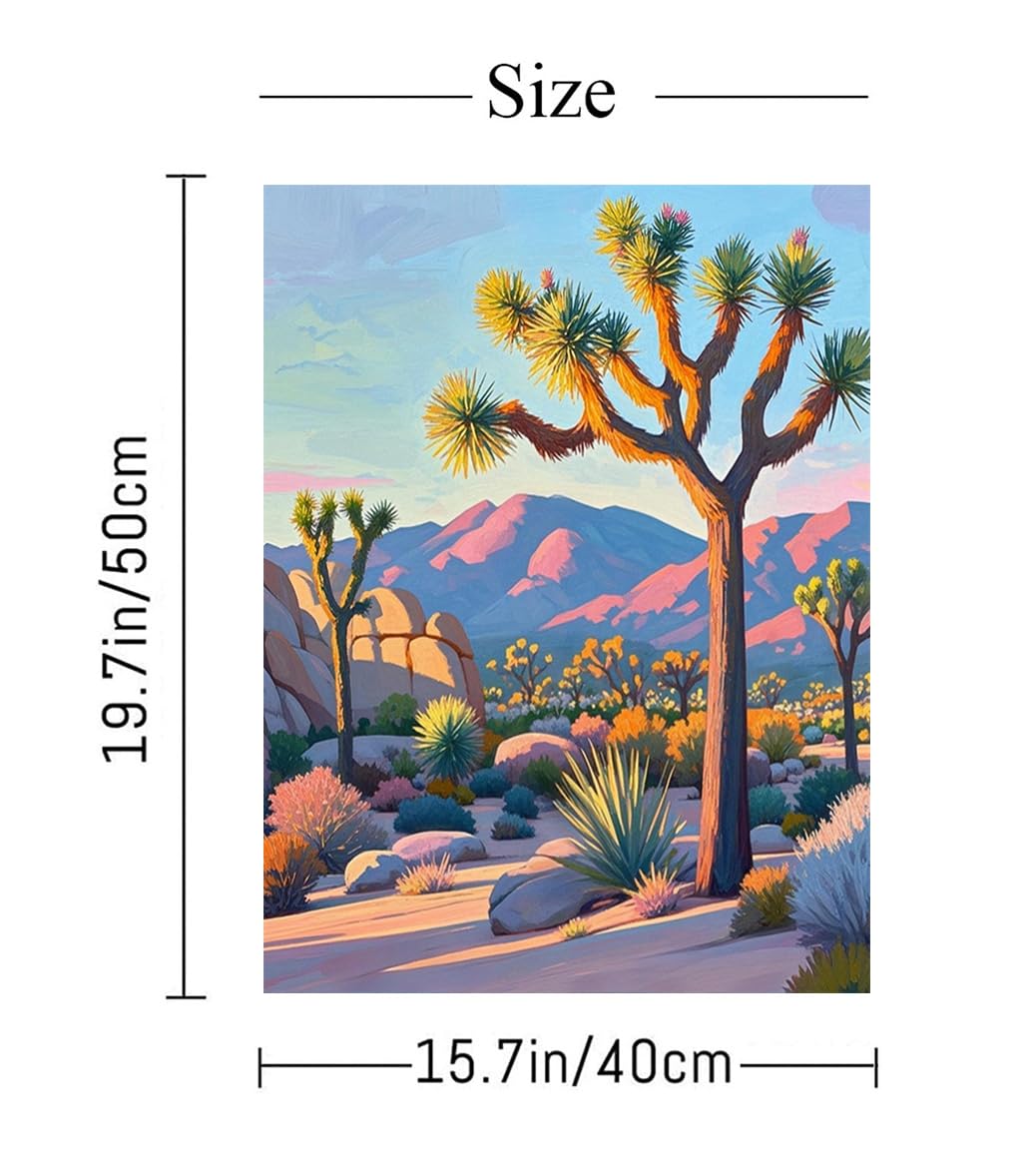 ACIOPPL Sight Paint by Numbers for Adults Beginner National Park DIY Acrylic Painting Kit Landscape Oil Painting by Number Kit Scenery Drawing Canvas Set for Home Wall Decor Joshua Tree National Park Generic